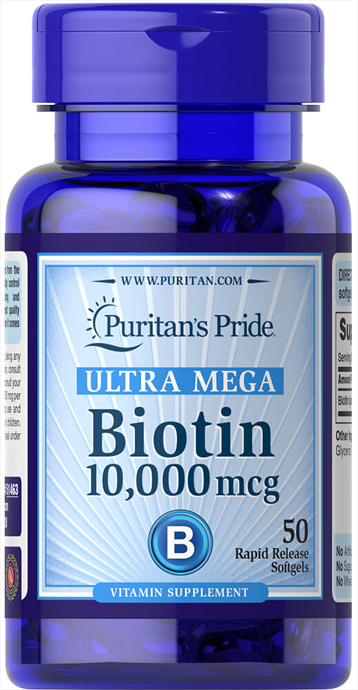 Puritan's Pride Ultra Mega Biotin 10000 Mcg 50 Softgels