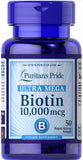 Puritan's Pride Ultra Mega Biotin 10000 Mcg 50 Softgels