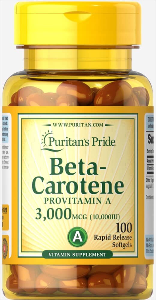 Puritan's Pride Beta-Carotene 10,000 IU 100 Softgels