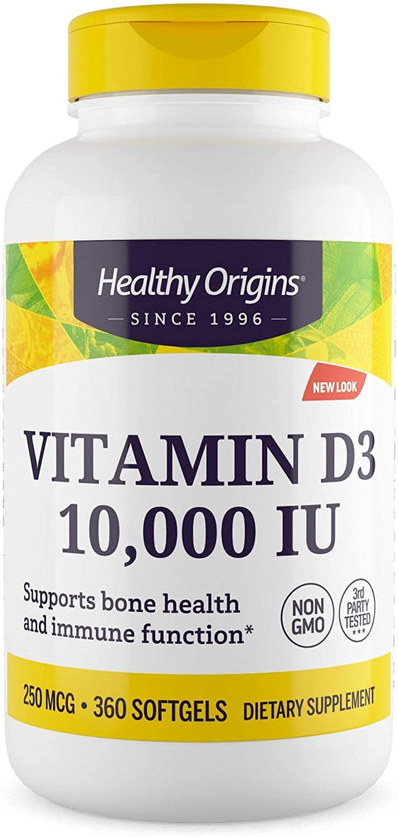 Vitamin D3 10,000IU Healthy Origins 360 softgels